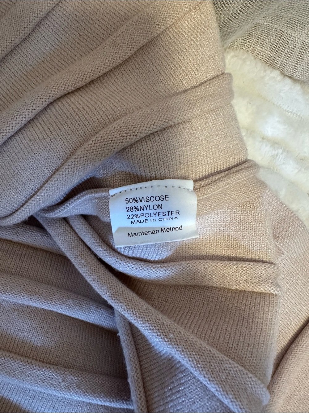 Umimi Ribbed Knit Beige Sweater Dress - Picture 6 of 8